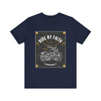 Ride By Faith motorcycle tee | Christian biker 2 Corinthians 5:7 shirt