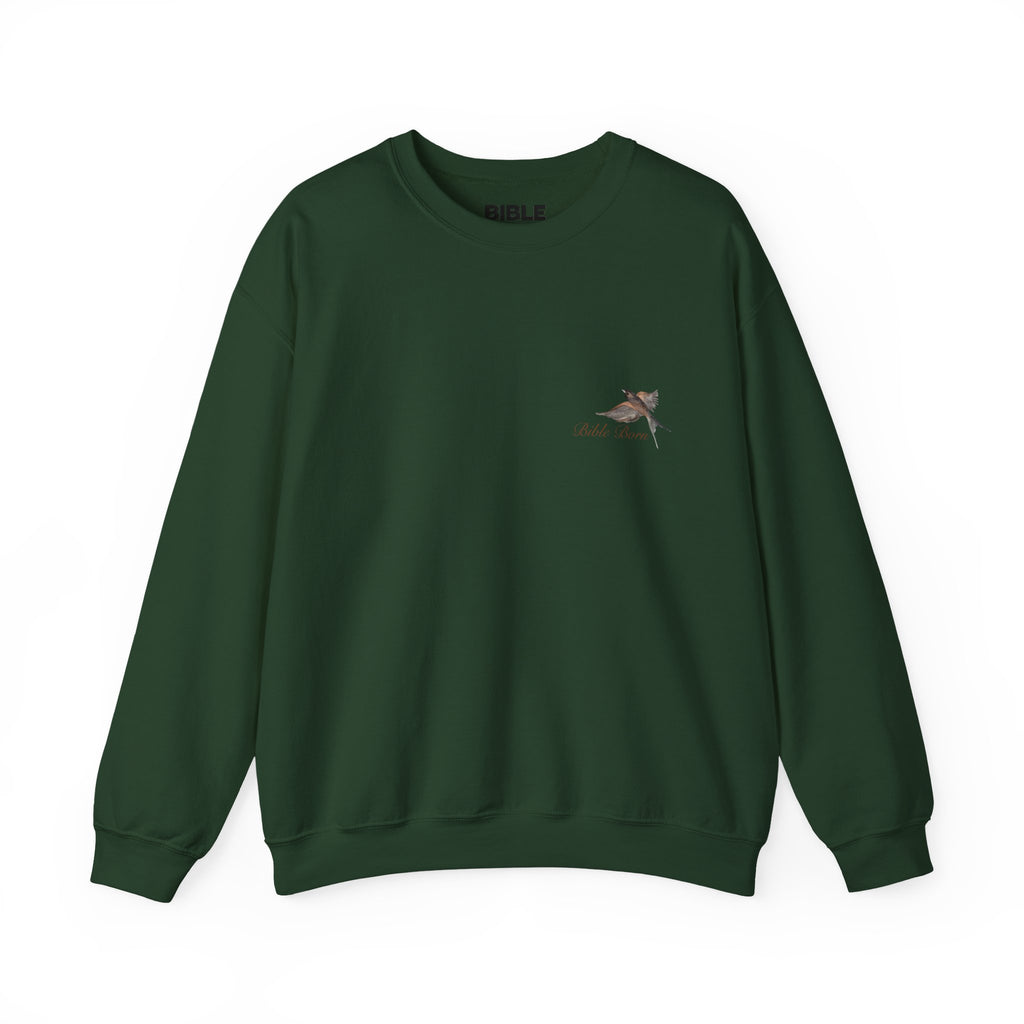Birds of Creation Crewneck Sweatshirt — "Genesis 1:30" Vintage Bird Illustration
