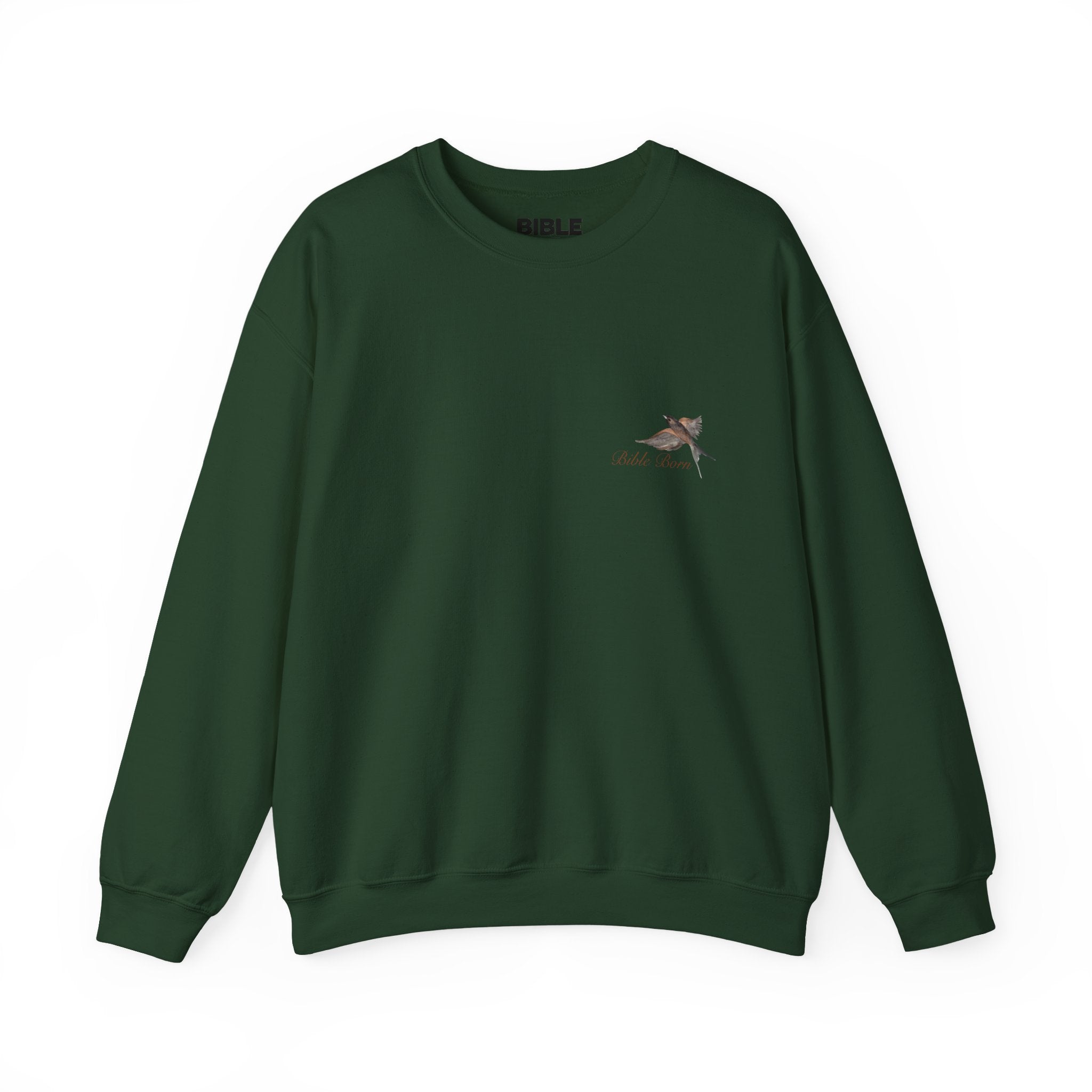 Birds of Creation Crewneck Sweatshirt — "Genesis 1:30" Vintage Bird Illustration