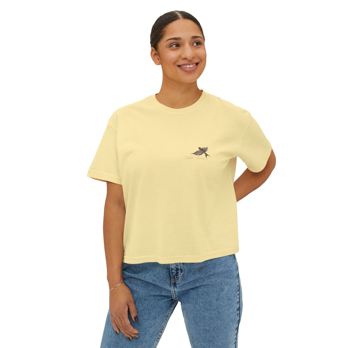 Genesis 1:30 Birds Graphic Boxy Tee — Vintage Nature Faith T‑Shirt
