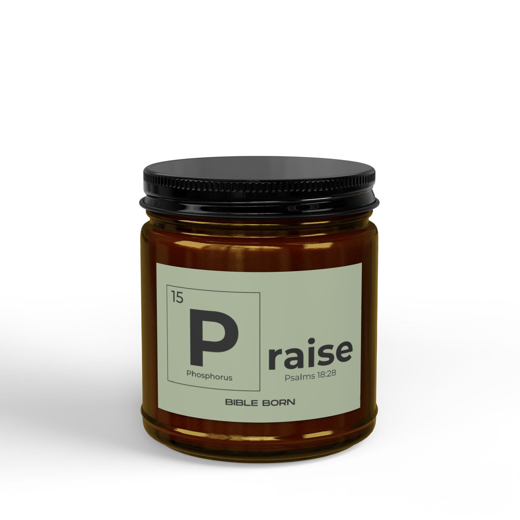 Scented Soy Candle - 'Praise' Amber Jar with Black Lid (4oz & 9oz)