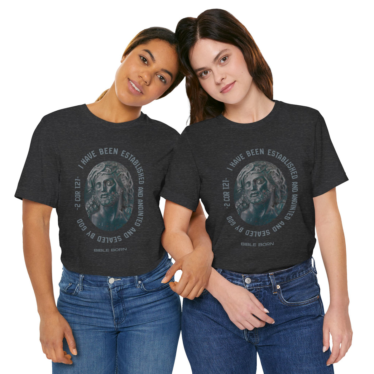 Jesus Portrait Tee | 2 Cor 1:21 Scripture Shirt