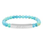 Christian Stone Stretch Bar Bracelet — Faith Engraved Reminder