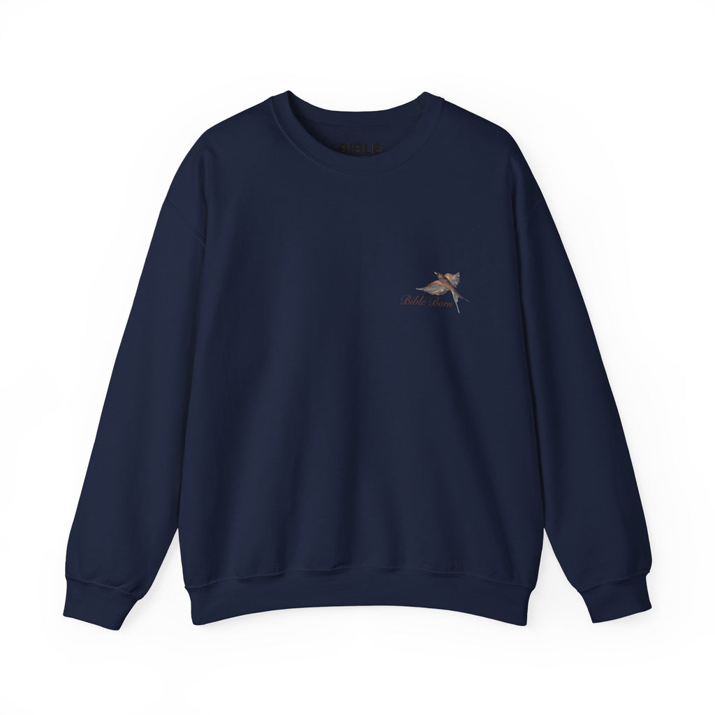 Birds of Creation Crewneck Sweatshirt — "Genesis 1:30" Vintage Bird Illustration
