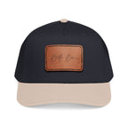 Leather Patch Baseball Cap — Mid Profile Two-Tone Hat