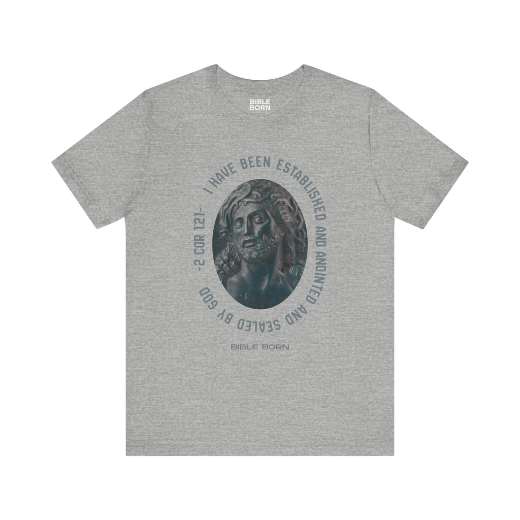 Jesus Portrait Tee | 2 Cor 1:21 Scripture Shirt