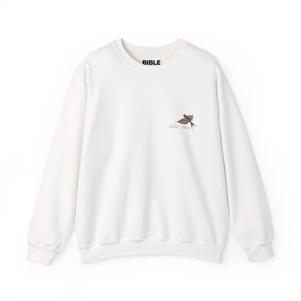 Birds of Creation Crewneck Sweatshirt — "Genesis 1:30" Vintage Bird Illustration